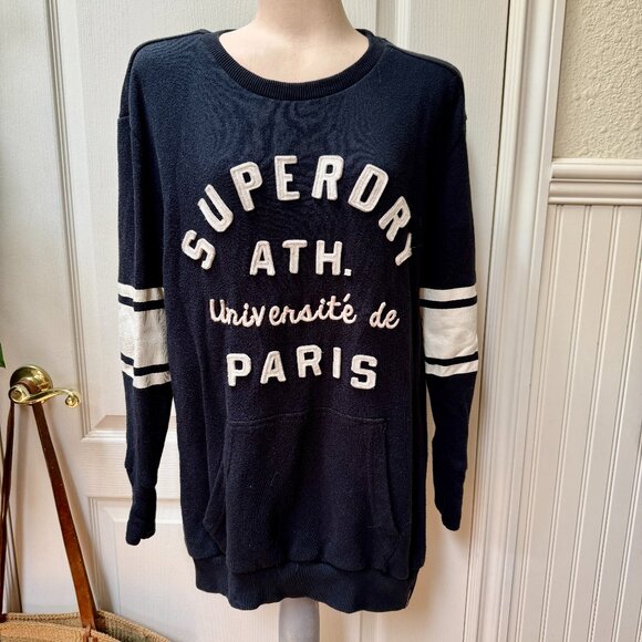 Superdry Ath. Universitié Paris Black Sweatshirt M - Picture 1 of 9